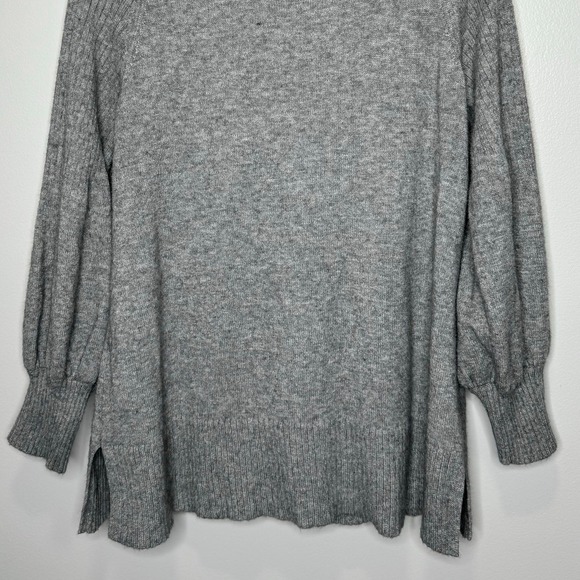 Anthropologie Cowl Neck Sweater Size Large Petite Gray‎ Relaxed Cozy Minimalist - Picture 9 of 12